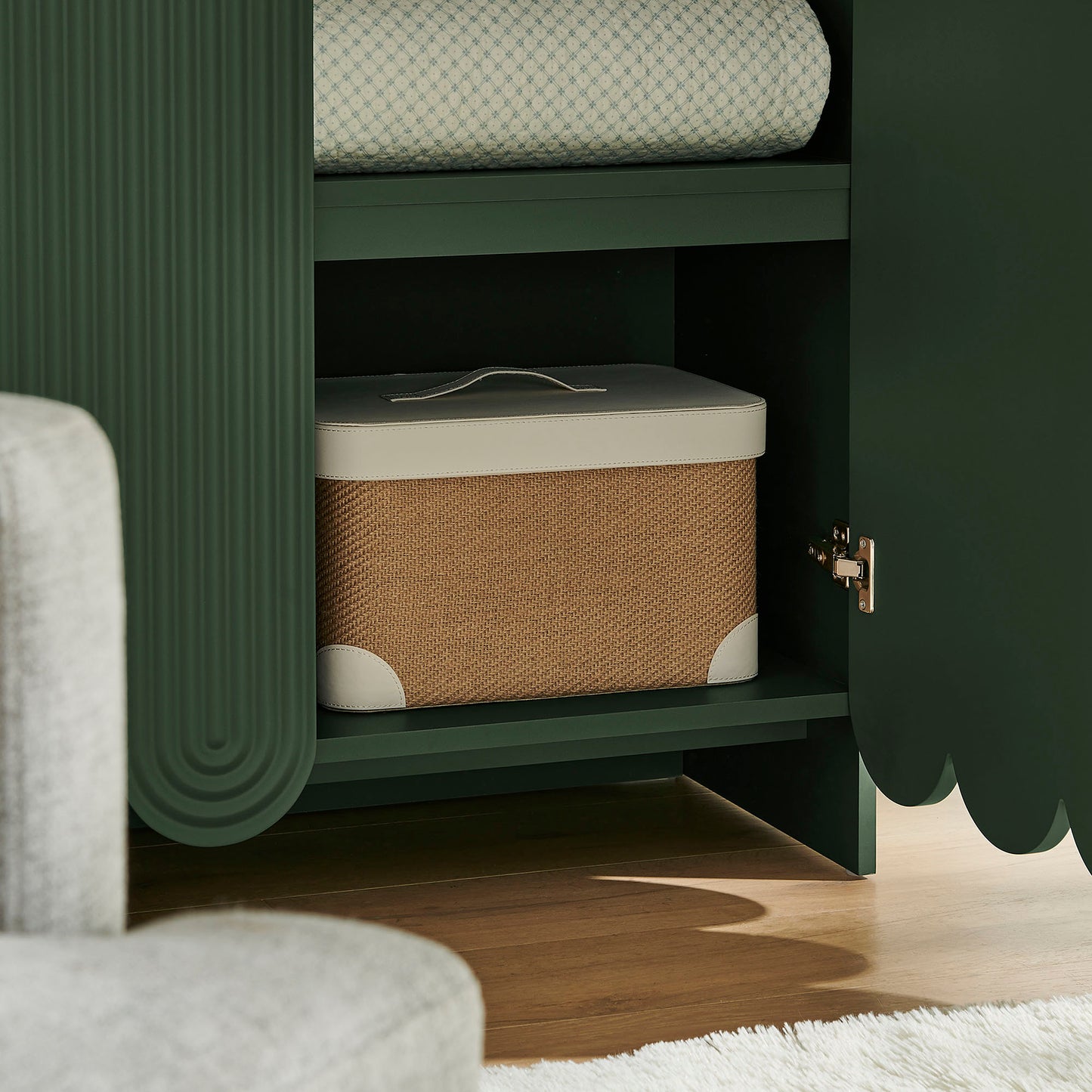 Dahlia 78 Inch Fluted and Scalloped Arched Storage Cabinet by Modway