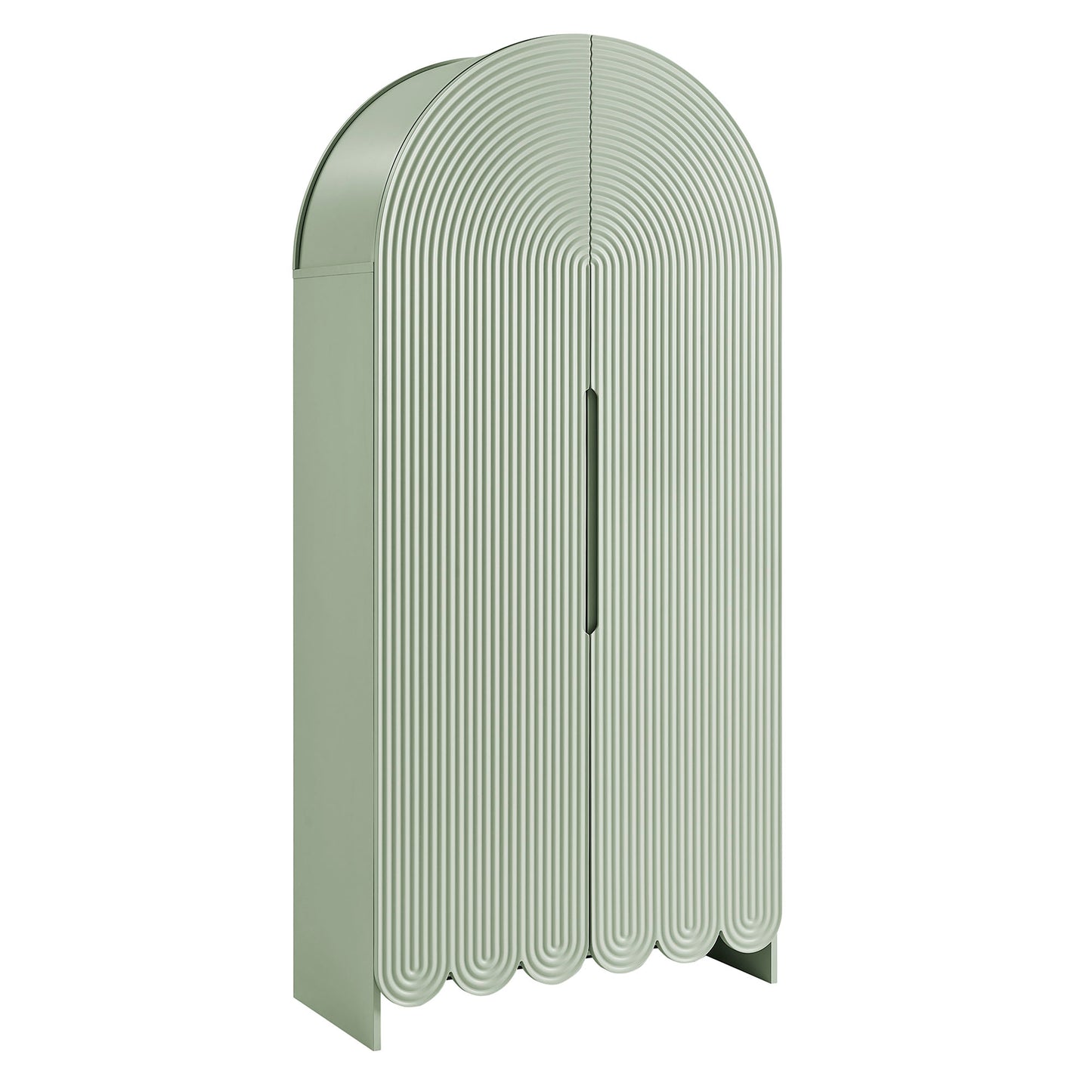 Dahlia 78 Inch Fluted and Scalloped Arched Storage Cabinet by Modway