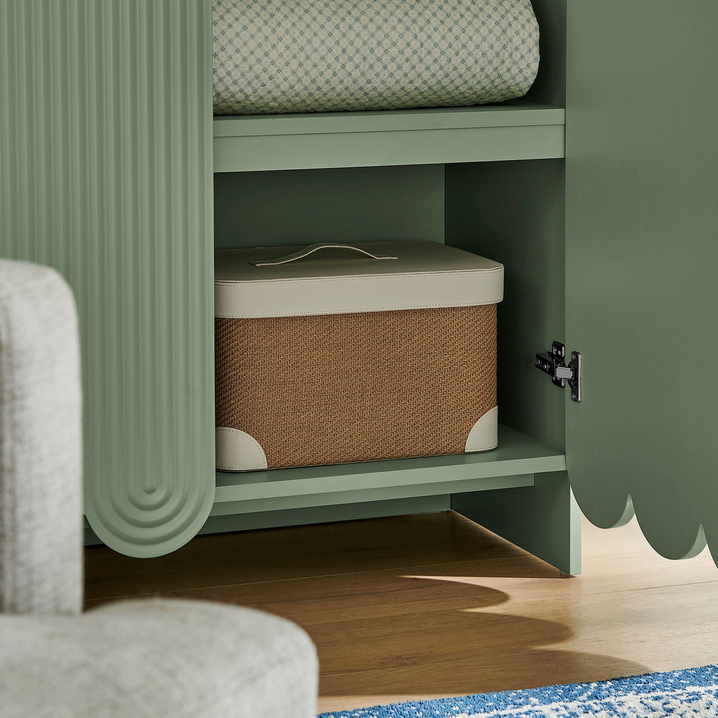 Dahlia 78 Inch Fluted and Scalloped Arched Storage Cabinet by Modway