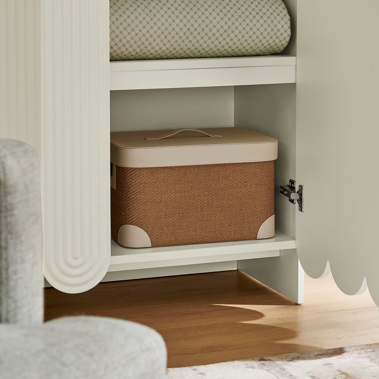 Dahlia 78 Inch Fluted and Scalloped Arched Storage Cabinet by Modway