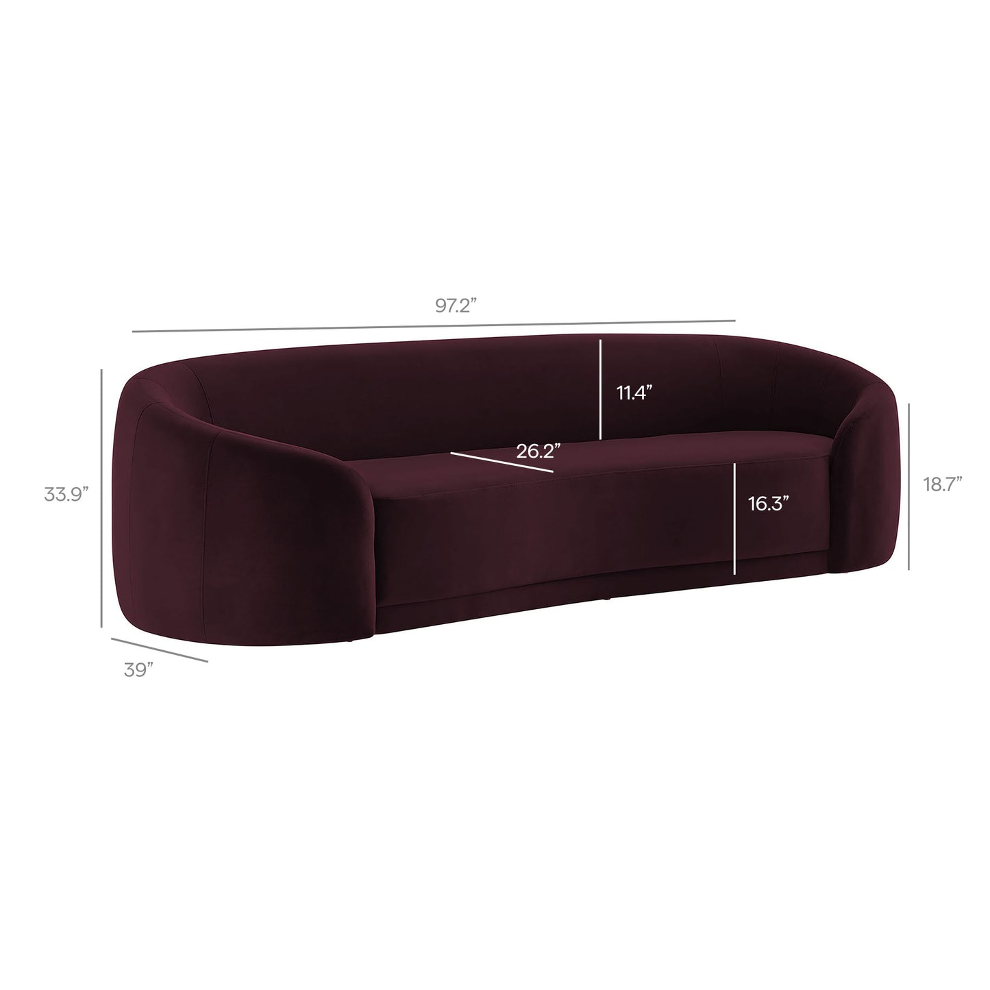 Contessa Curved Performance Velvet Sofa by Modway