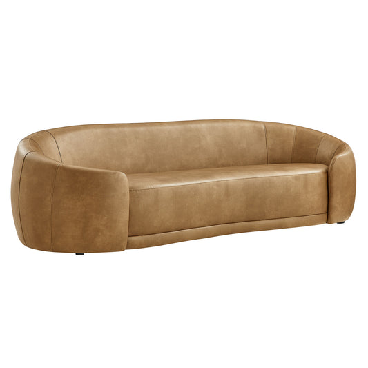 Contessa Curved Vegan Leather Sofa by Modway