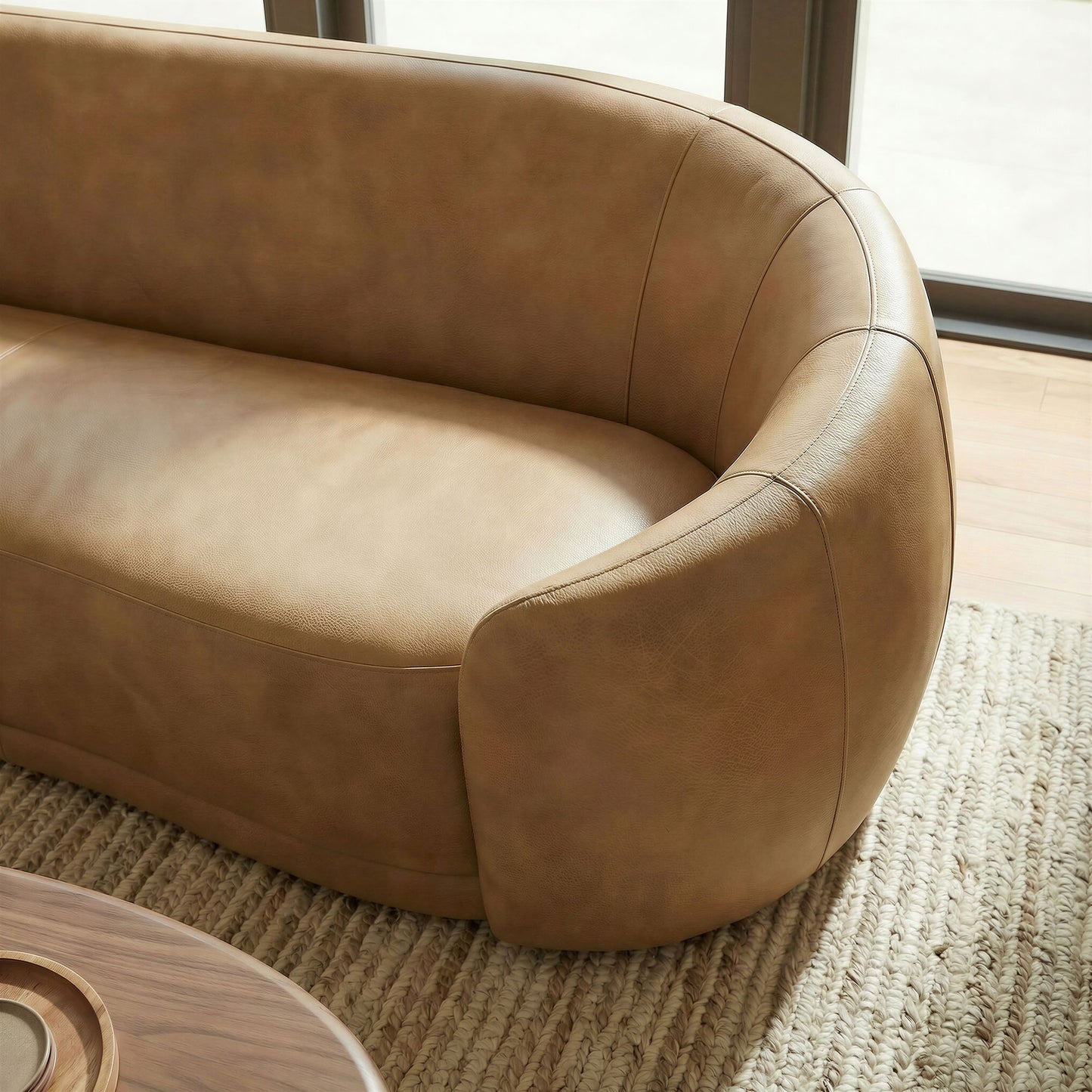 Contessa Curved Vegan Leather Sofa by Modway