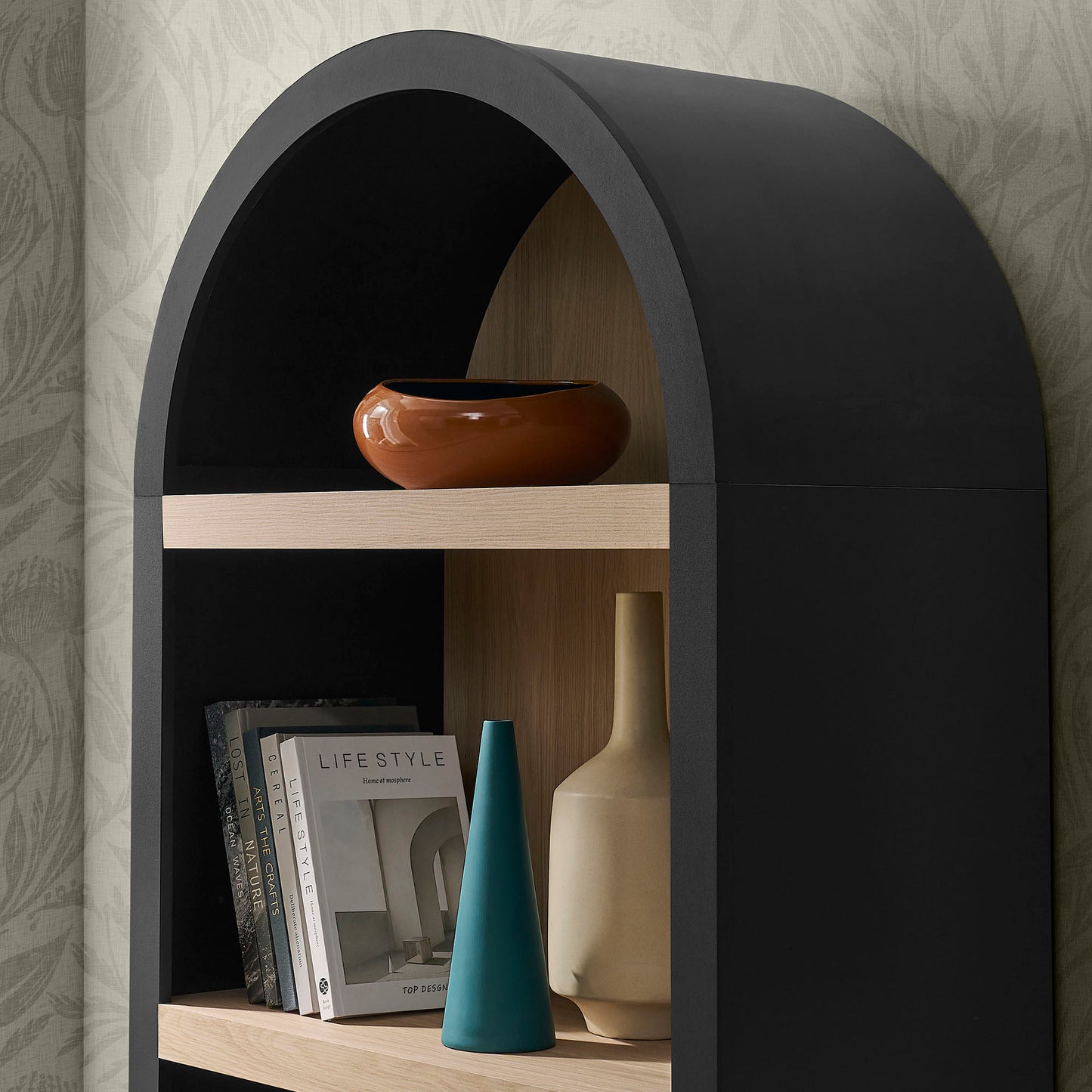 Caleb 4 Arched Display Shelf Bookcase by Modway