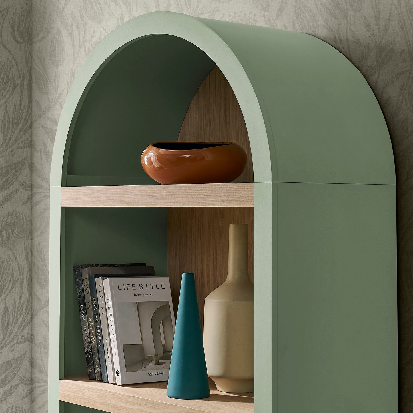 Caleb 4 Arched Display Shelf Bookcase by Modway