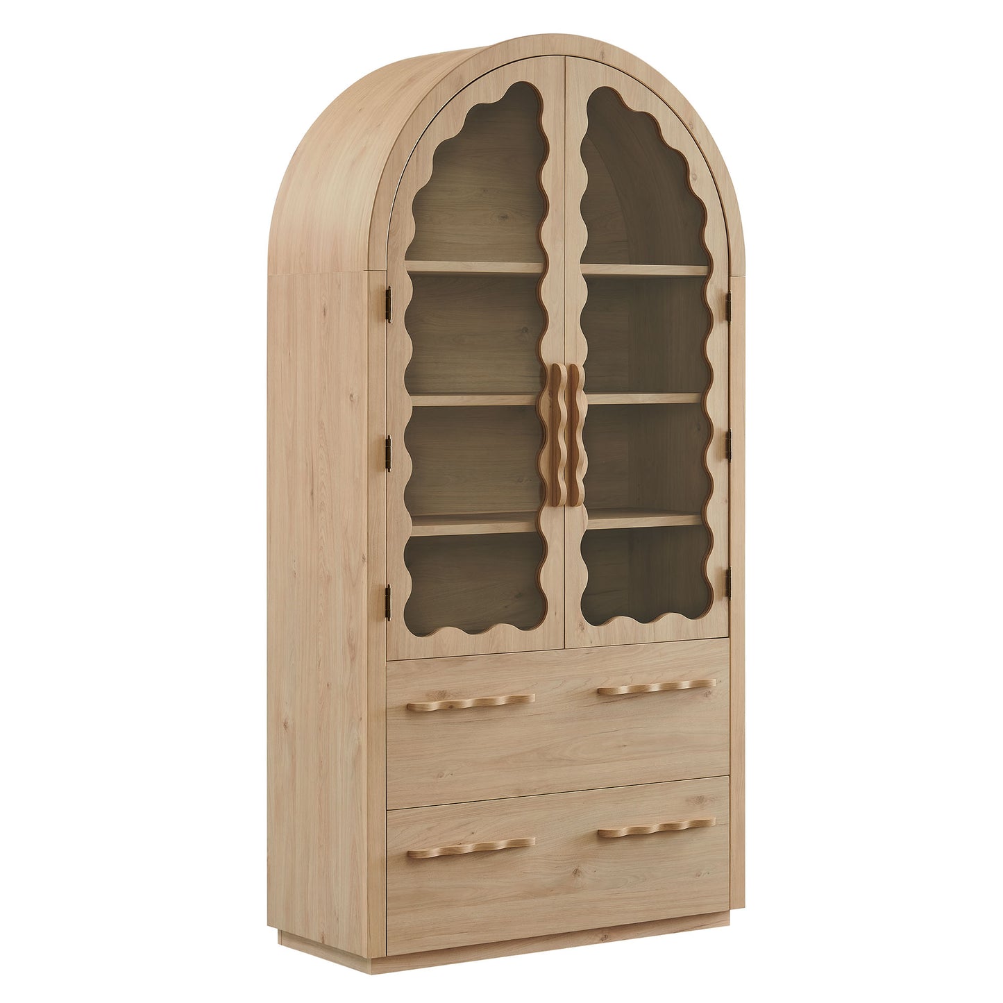 Rory 76 Inch Arched Kitchen Pantry Display Cabinet by Modway