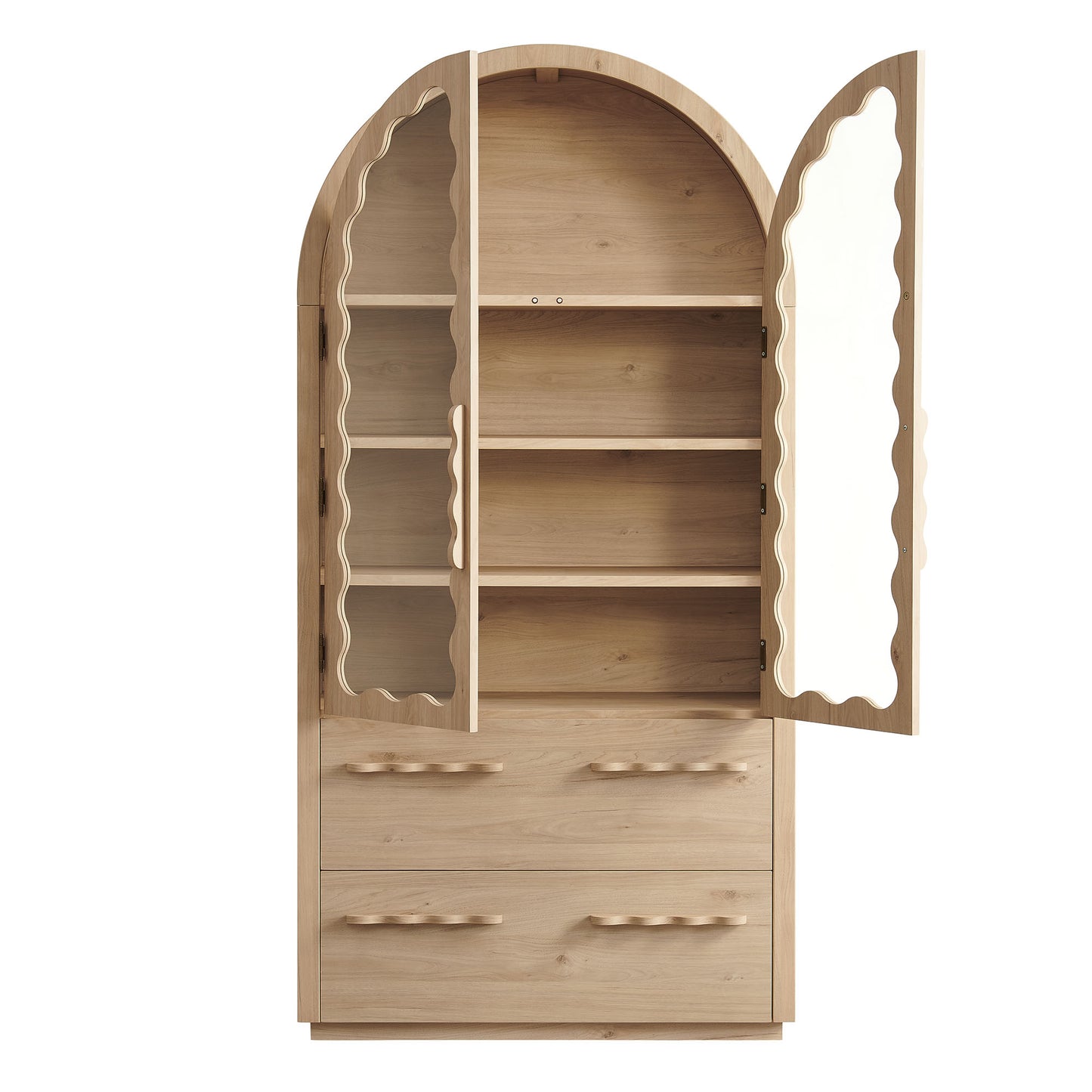 Rory 76 Inch Arched Kitchen Pantry Display Cabinet by Modway