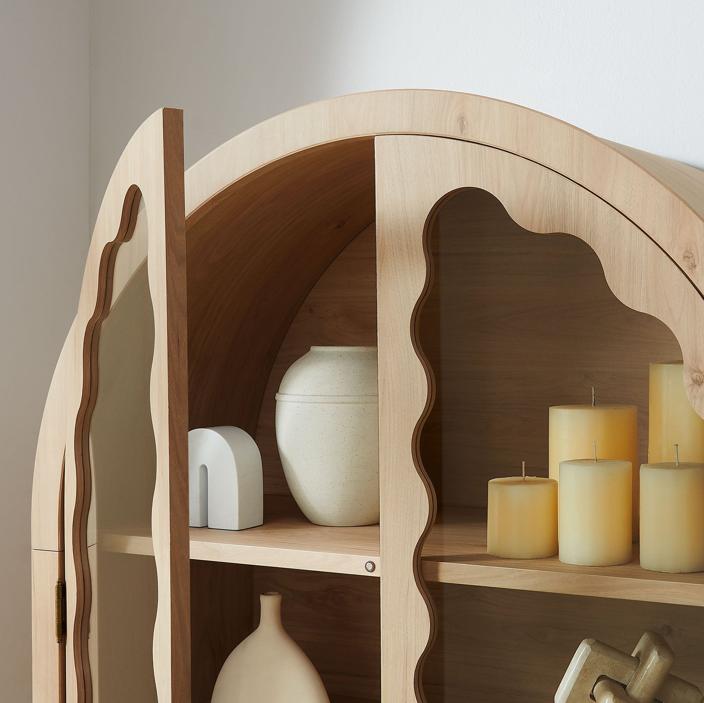 Rory 76 Inch Arched Kitchen Pantry Display Cabinet by Modway