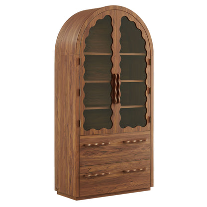 Rory 76 Inch Arched Kitchen Pantry Display Cabinet by Modway