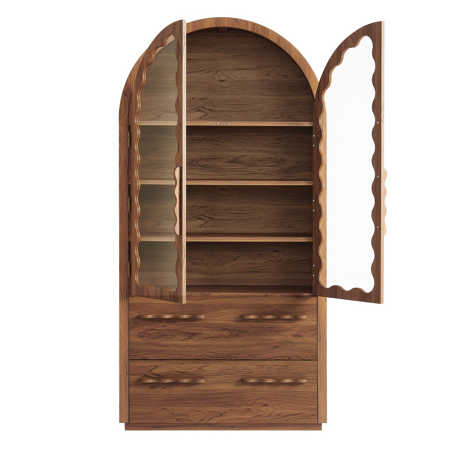 Rory 76 Inch Arched Kitchen Pantry Display Cabinet by Modway