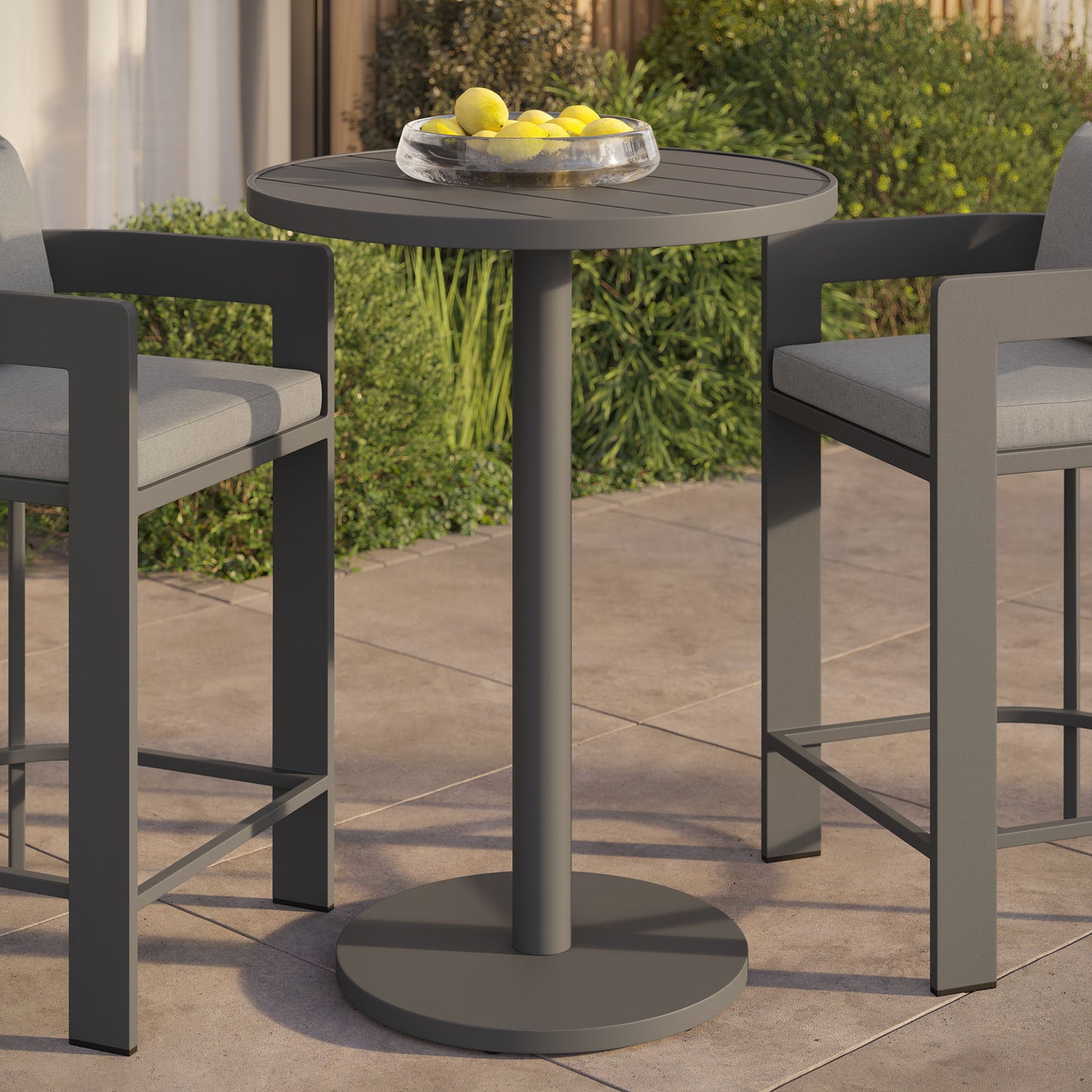 Tahoe 31 Inch Round Outdoor Patio Aluminum Bar Table by Modway