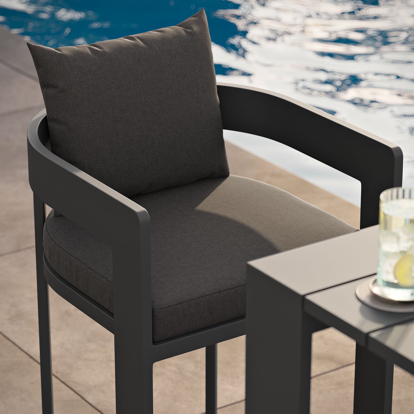 Tahoe Outdoor Patio Patio Aluminum Bar Chair by Modway