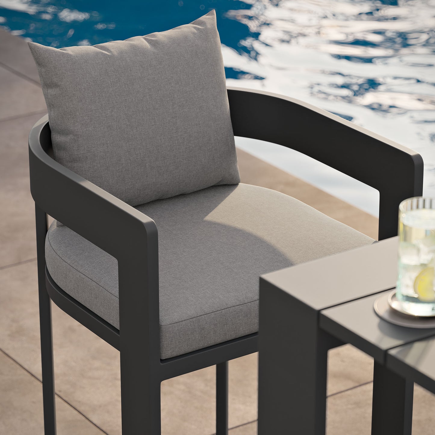 Tahoe Outdoor Patio Patio Aluminum Bar Chair by Modway