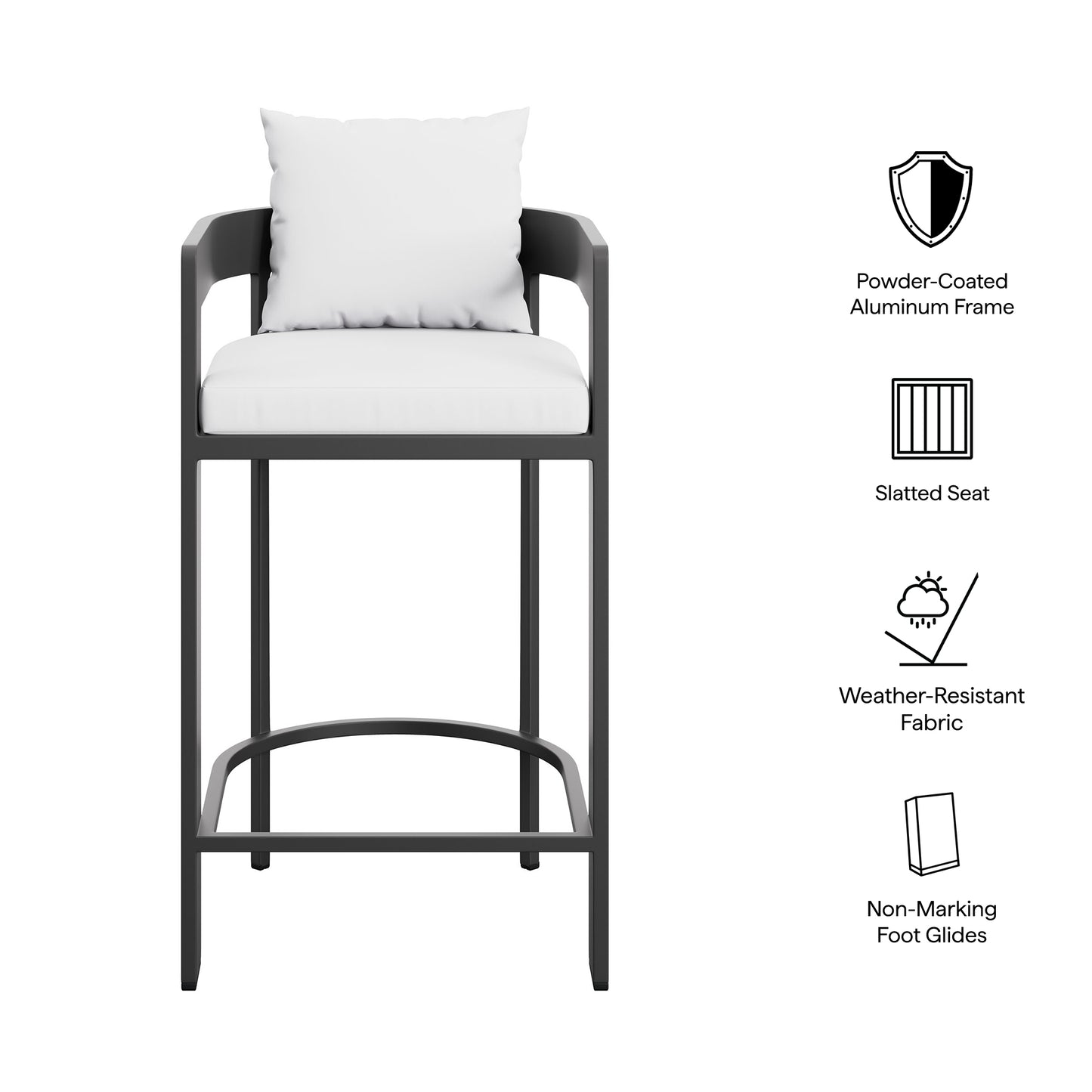 Tahoe Outdoor Patio Patio Aluminum Bar Chair by Modway
