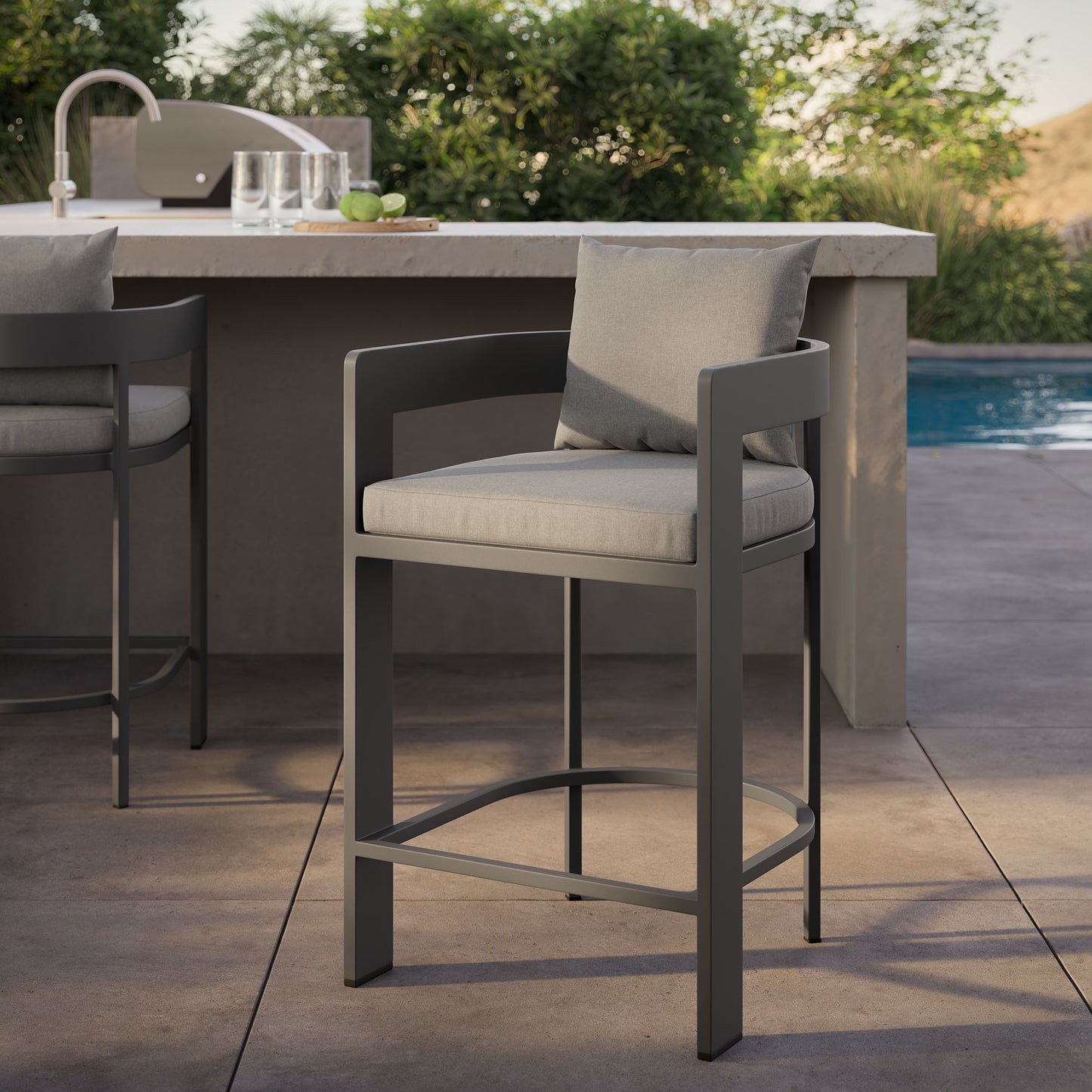 Tahoe Outdoor Patio Patio Aluminum Counter Stool by Modway