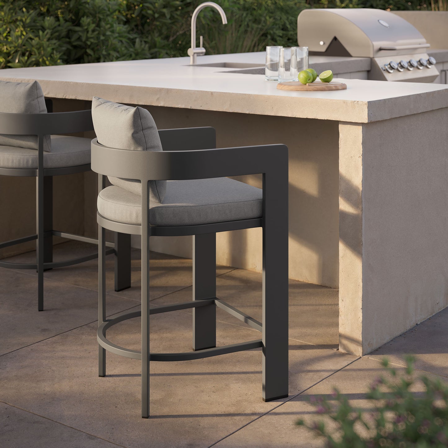 Tahoe Outdoor Patio Patio Aluminum Counter Stool by Modway