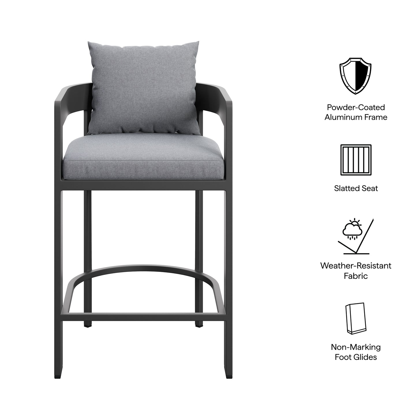 Tahoe Outdoor Patio Patio Aluminum Counter Stool by Modway