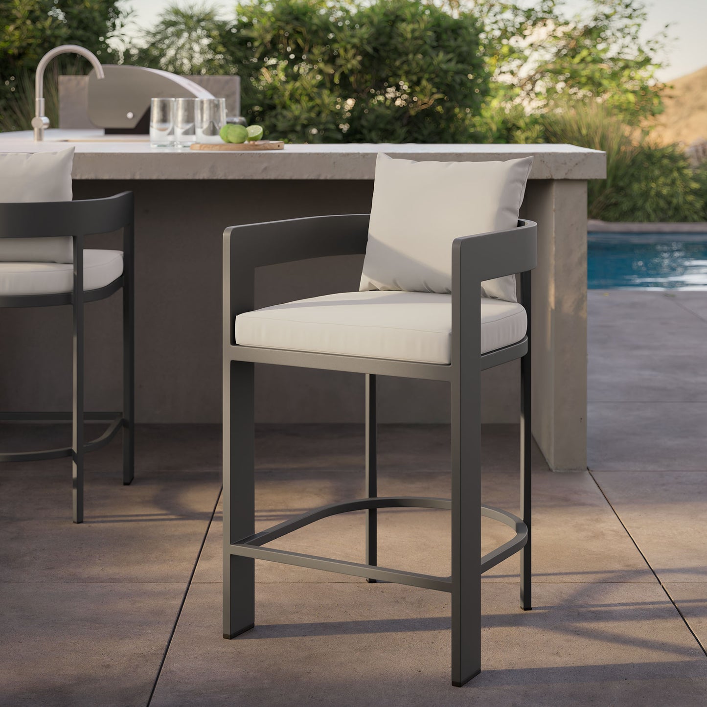 Tahoe Outdoor Patio Patio Aluminum Counter Stool by Modway