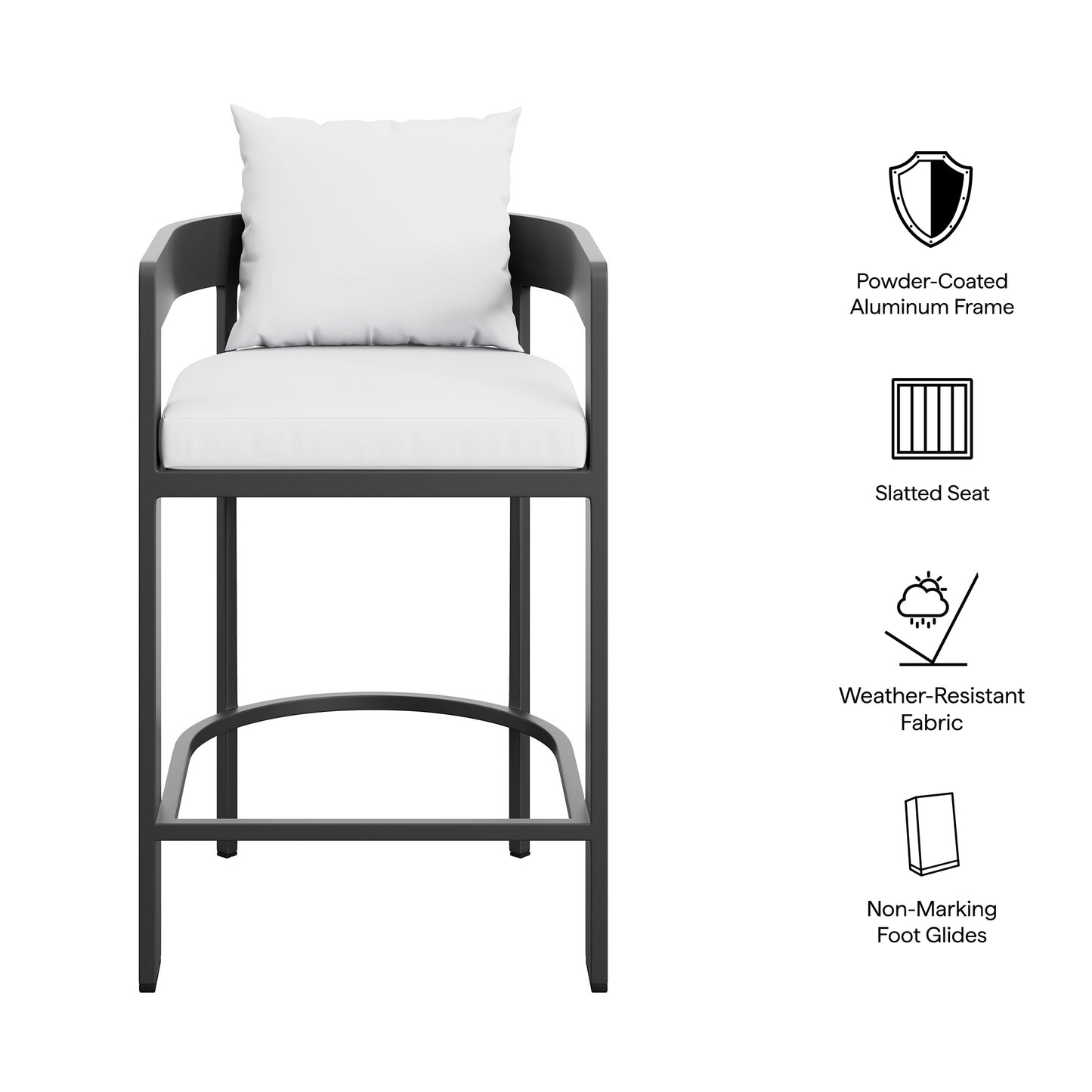 Tahoe Outdoor Patio Patio Aluminum Counter Stool by Modway