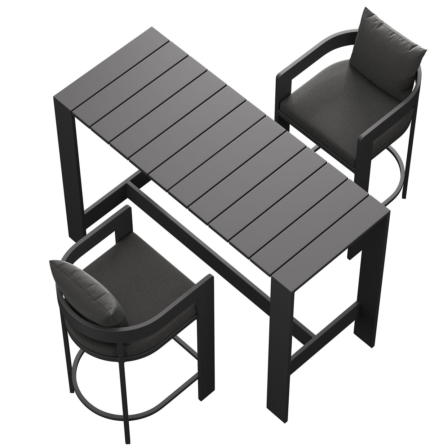 Tahoe 3-Piece Outdoor Patio Aluminum Bar Table Set by Modway