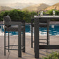 Tahoe 3-Piece Outdoor Patio Aluminum Bar Table Set by Modway