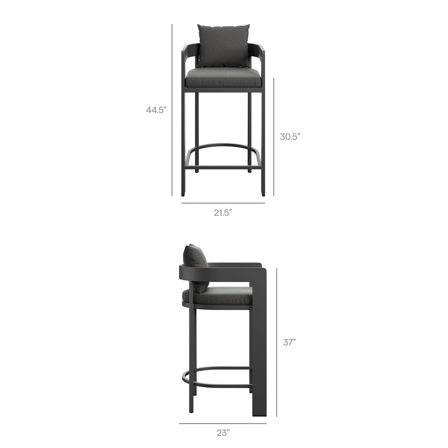 Tahoe 3-Piece Outdoor Patio Aluminum Bar Table Set by Modway