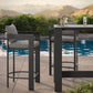 Tahoe 3-Piece Outdoor Patio Aluminum Bar Table Set by Modway