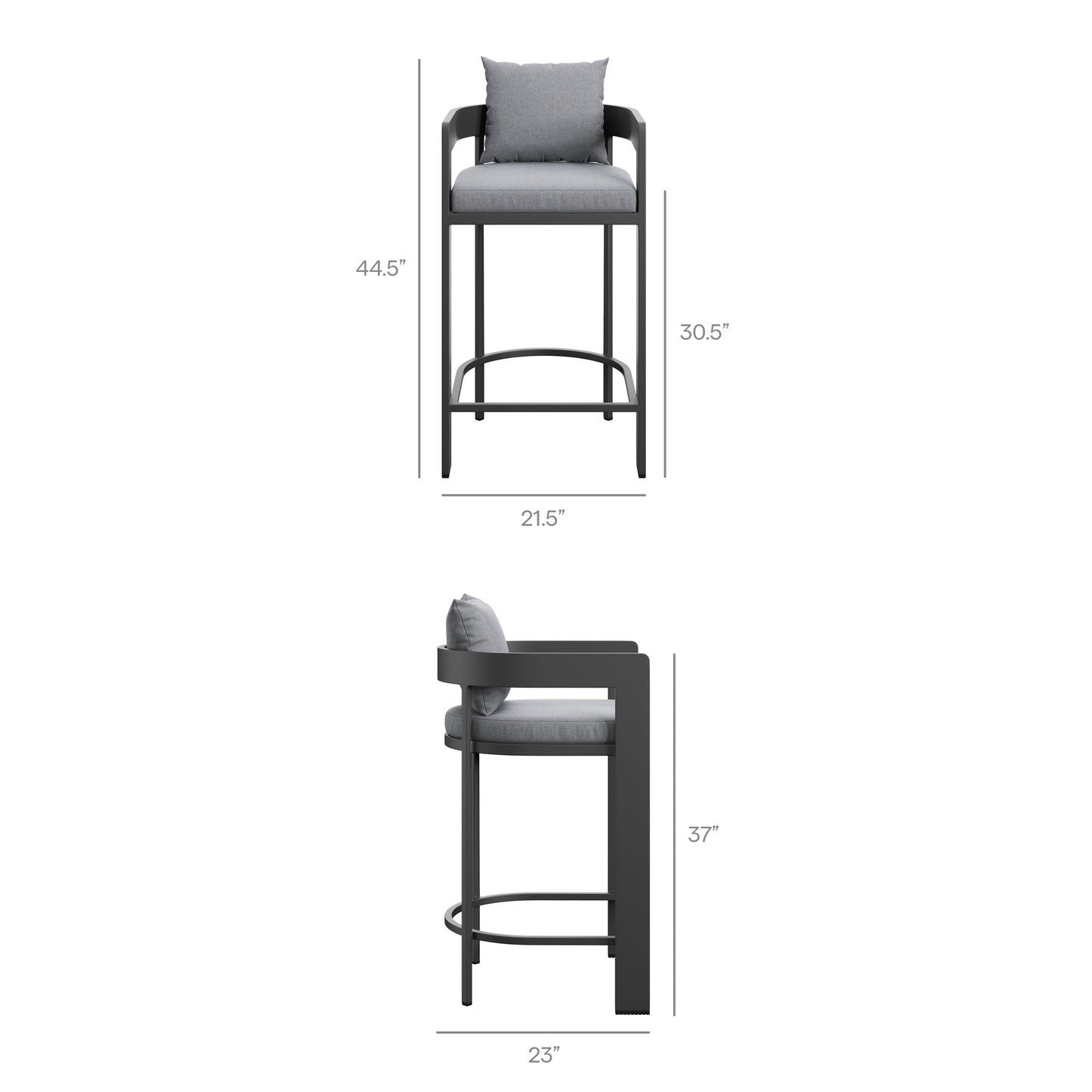 Tahoe 3-Piece Outdoor Patio Aluminum Bar Table Set by Modway