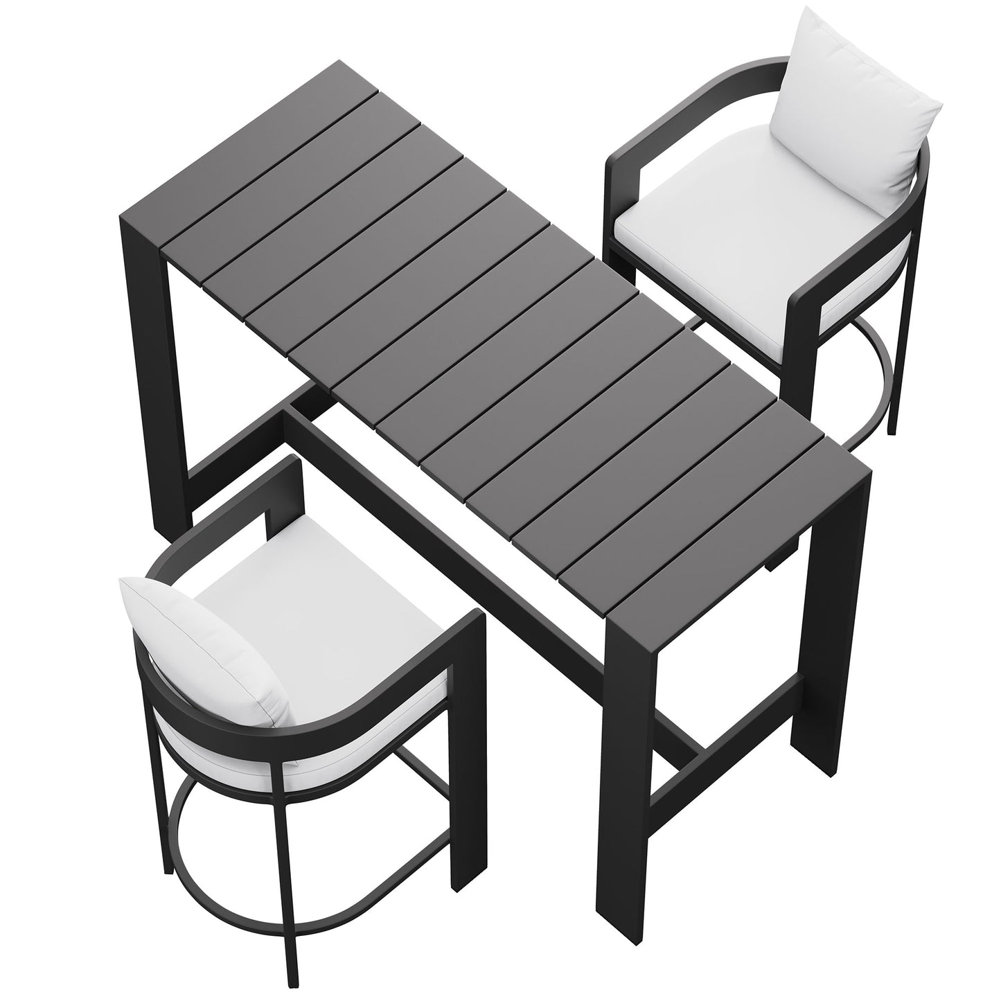 Tahoe 3-Piece Outdoor Patio Aluminum Bar Table Set by Modway