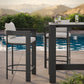 Tahoe 3-Piece Outdoor Patio Aluminum Bar Table Set by Modway