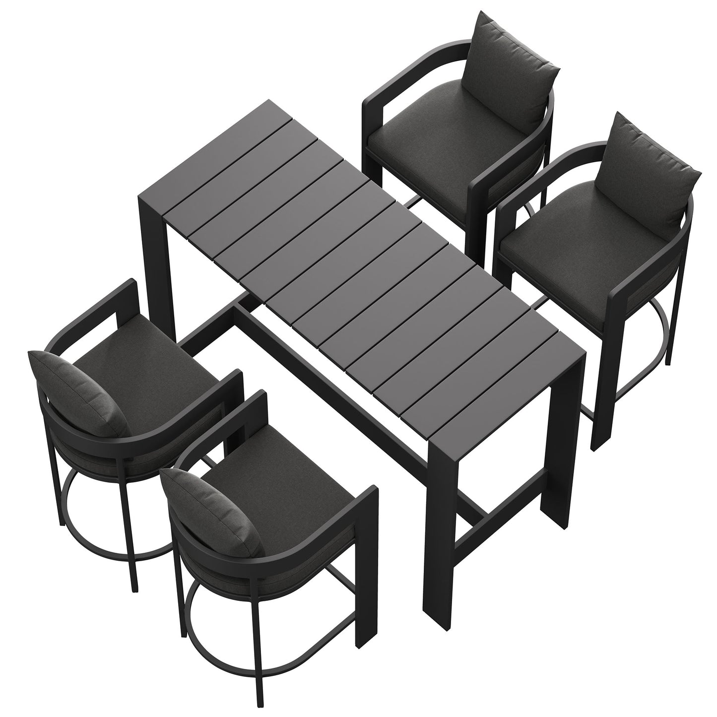 Tahoe 5-Piece Outdoor Patio Bar Table Set by Modway