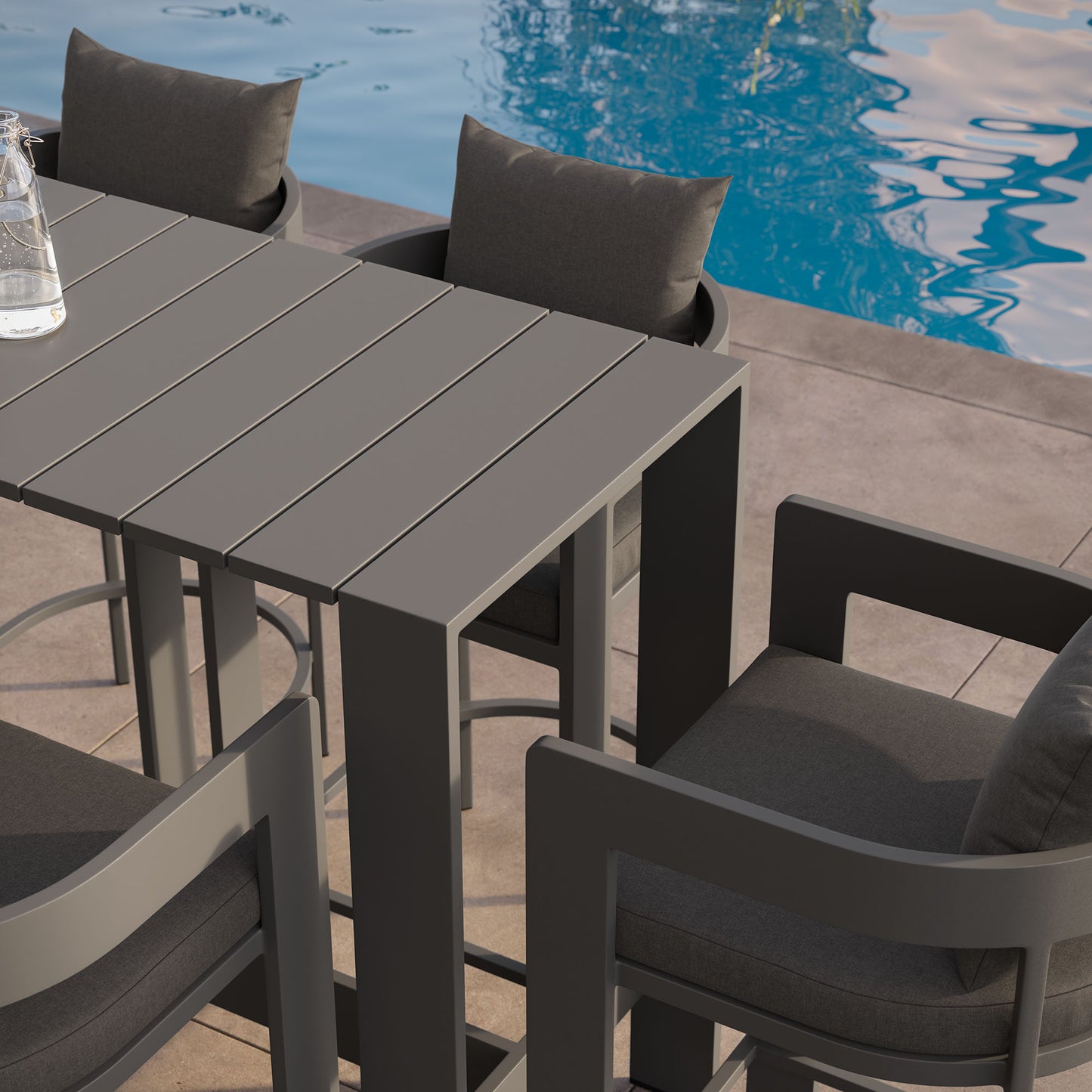 Tahoe 5-Piece Outdoor Patio Bar Table Set by Modway