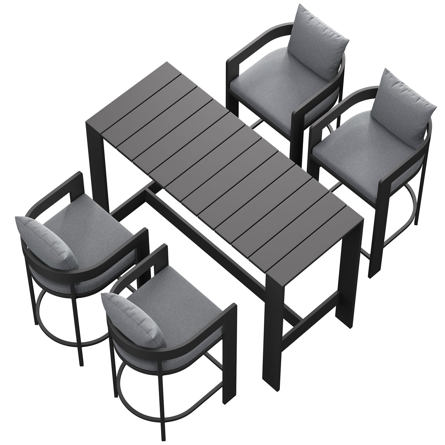 Tahoe 5-Piece Outdoor Patio Bar Table Set by Modway
