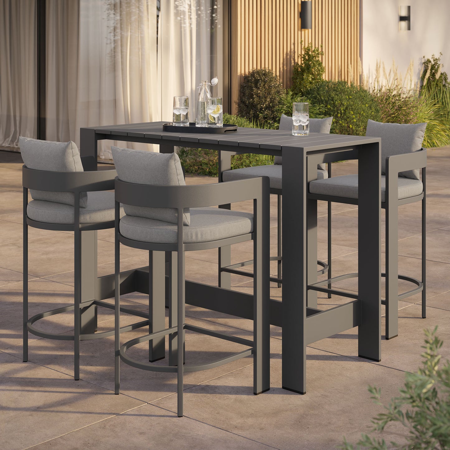 Tahoe 5-Piece Outdoor Patio Bar Table Set by Modway