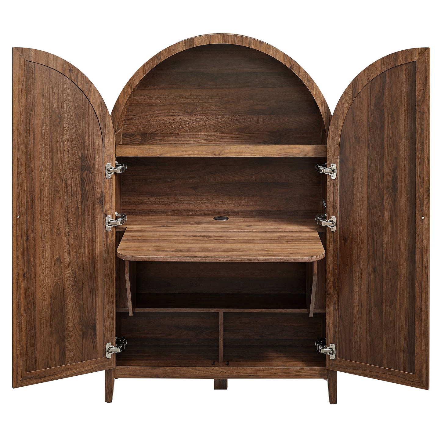 Calista 63 Inch Arched Storage Cabinet With Folding Desk by Modway