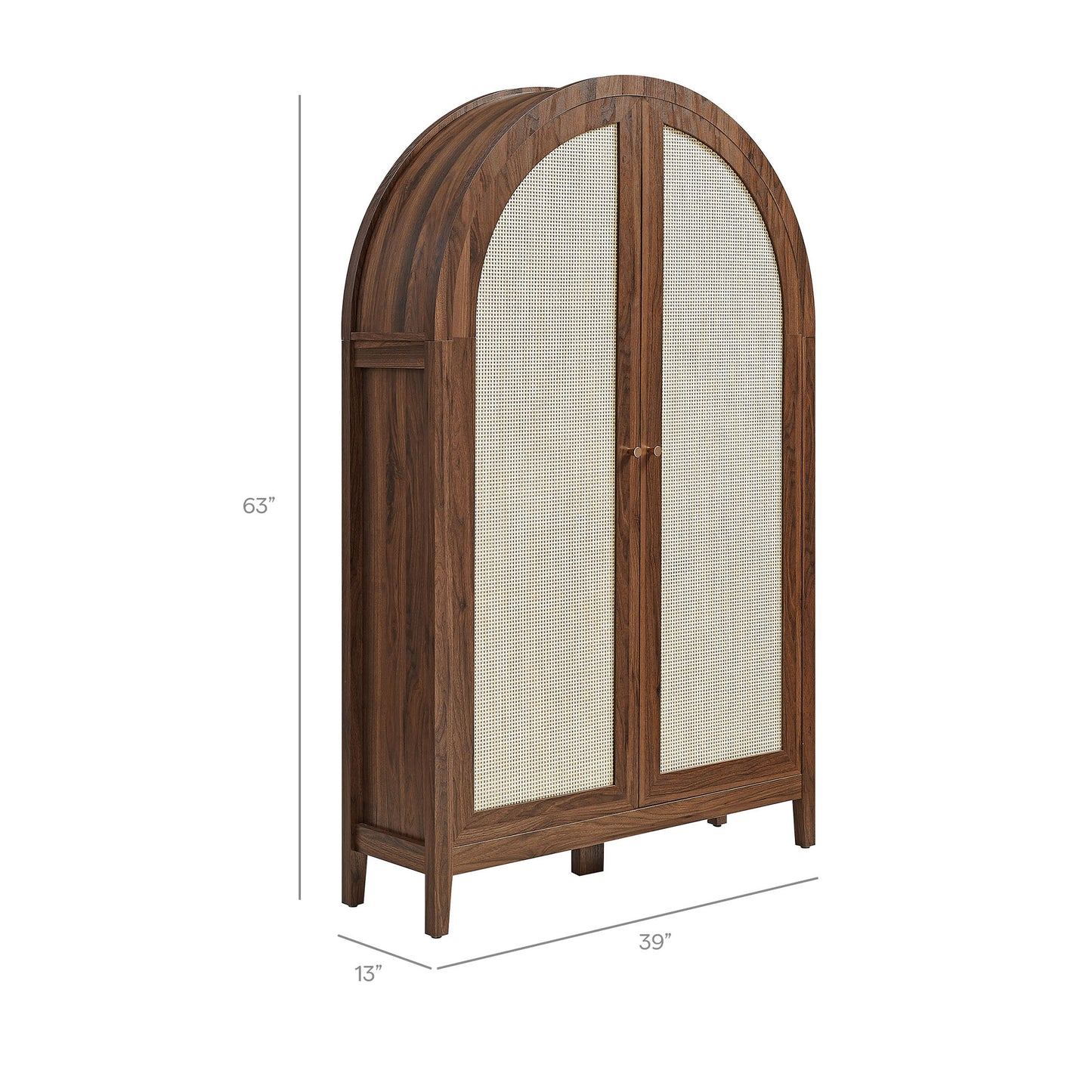 Calista 63 Inch Arched Storage Cabinet With Folding Desk by Modway