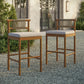 Eleni Outdoor Patio Teak Wood Bar Stools Set of 2 by Modway