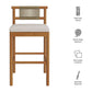 Eleni Outdoor Patio Teak Wood Bar Stools Set of 2 by Modway