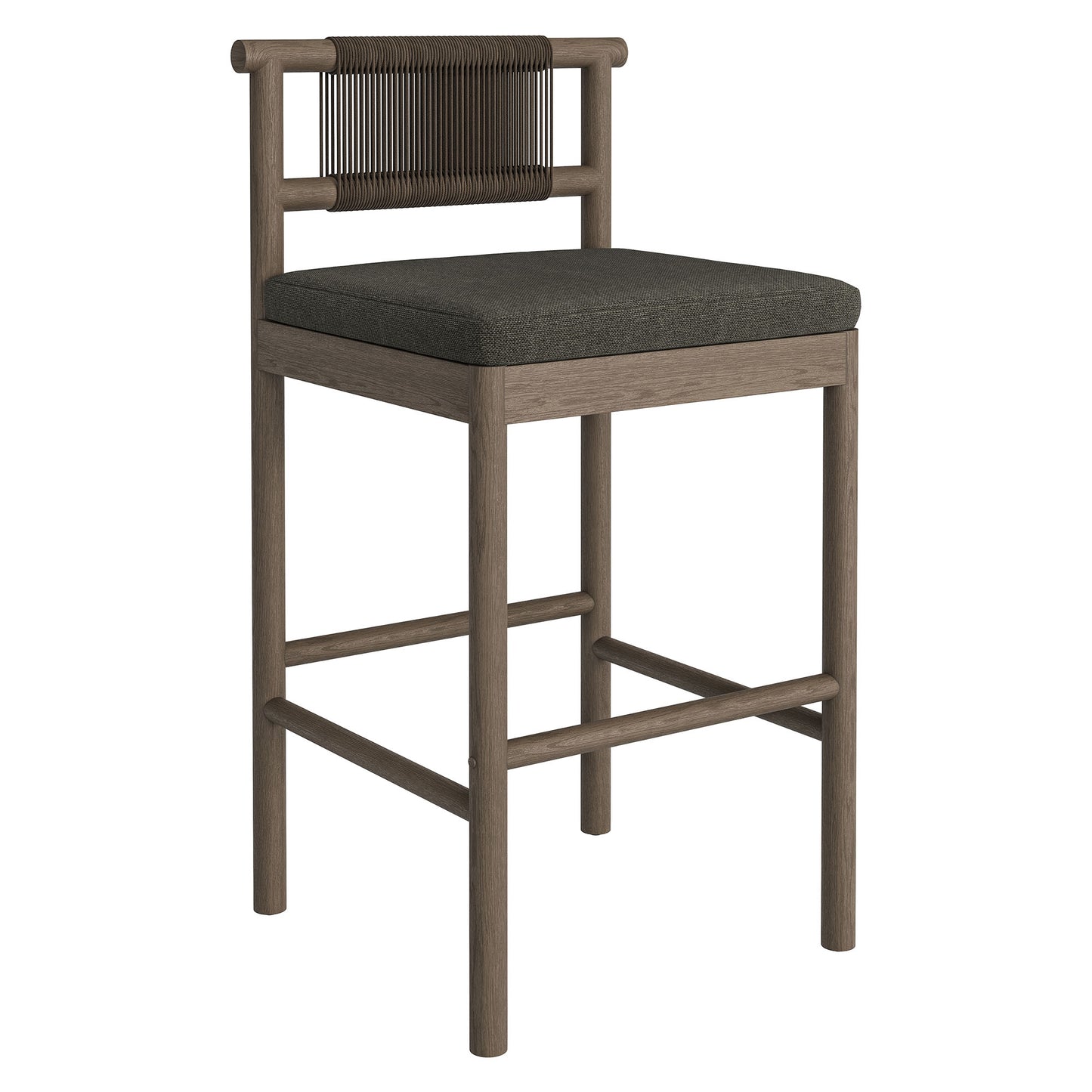 Eleni Outdoor Patio Teak Wood Bar Stools Set of 2 by Modway