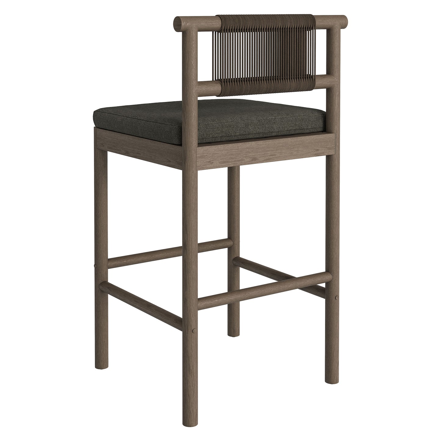 Eleni Outdoor Patio Teak Wood Bar Stools Set of 2 by Modway
