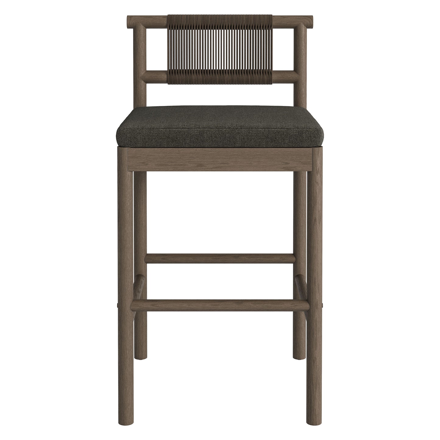 Eleni Outdoor Patio Teak Wood Bar Stools Set of 2 by Modway