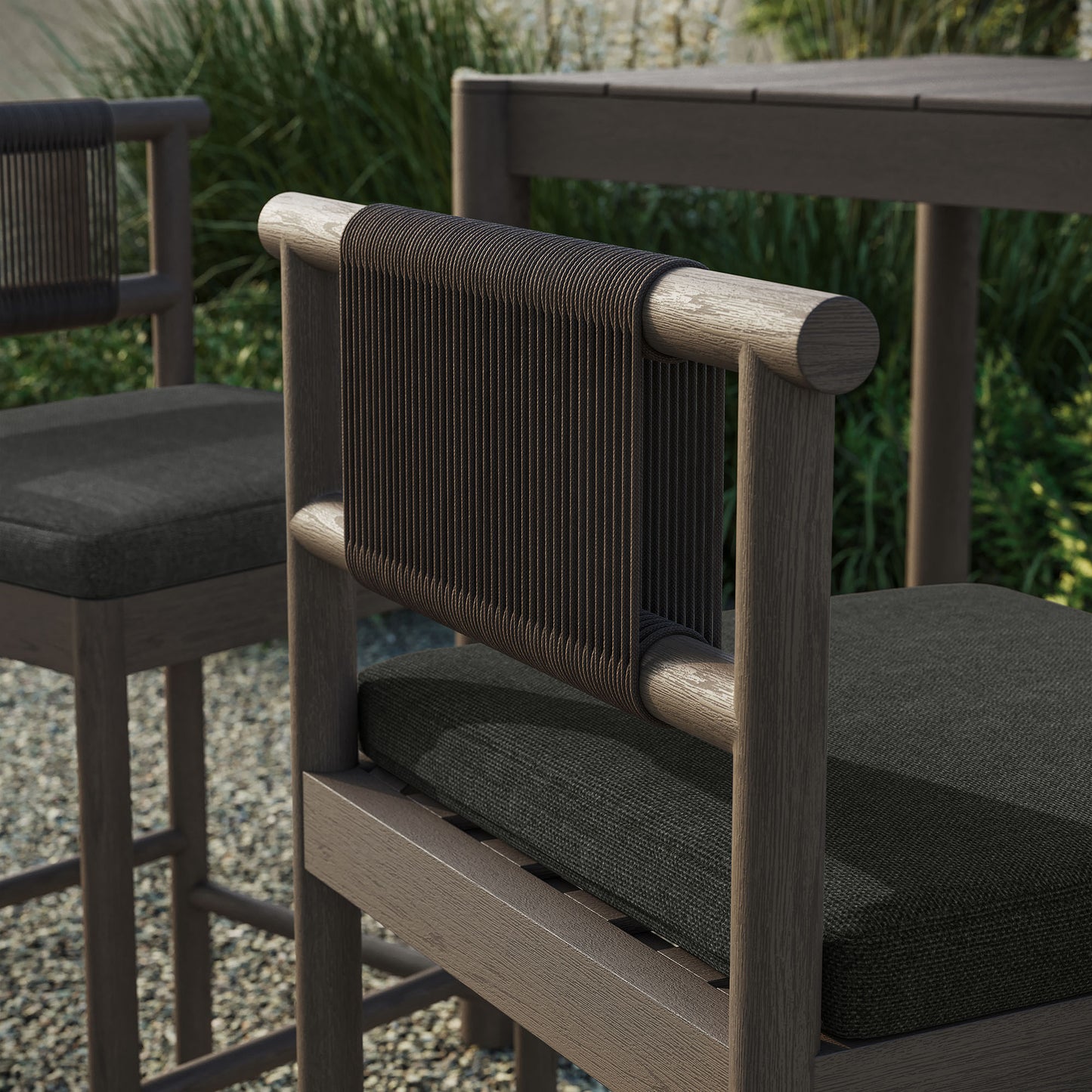 Eleni Outdoor Patio Teak Wood Bar Stools Set of 2 by Modway