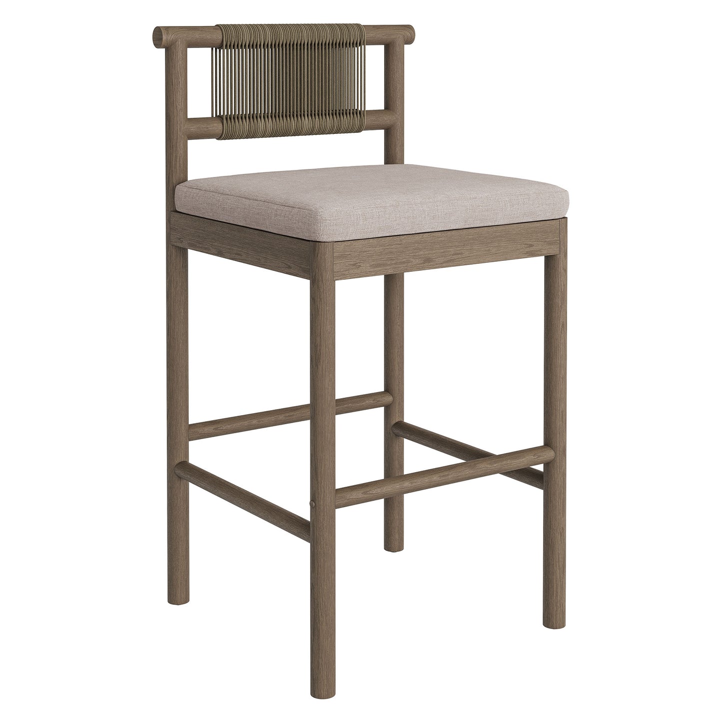Eleni Outdoor Patio Teak Wood Bar Stools Set of 2 by Modway