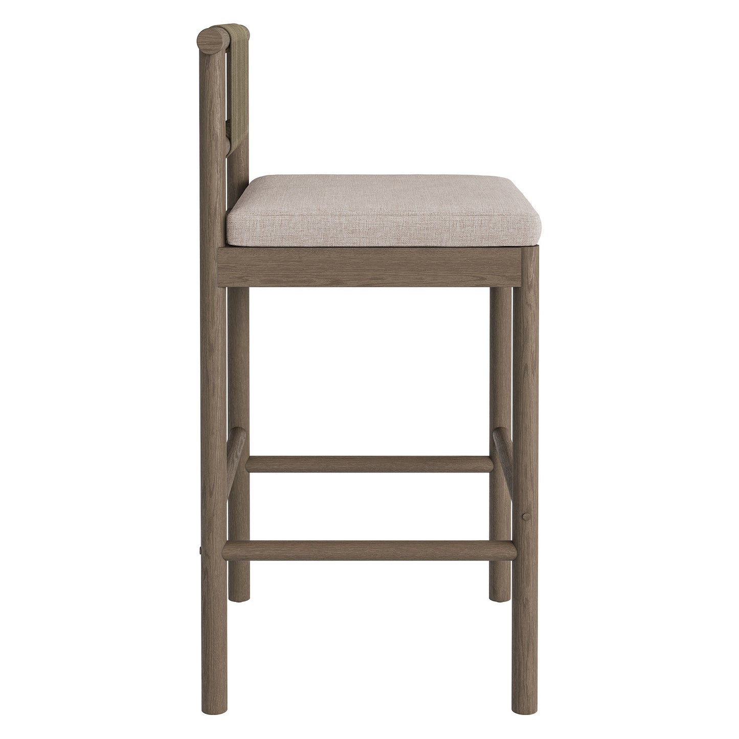 Eleni Outdoor Patio Teak Wood Bar Stools Set of 2 by Modway