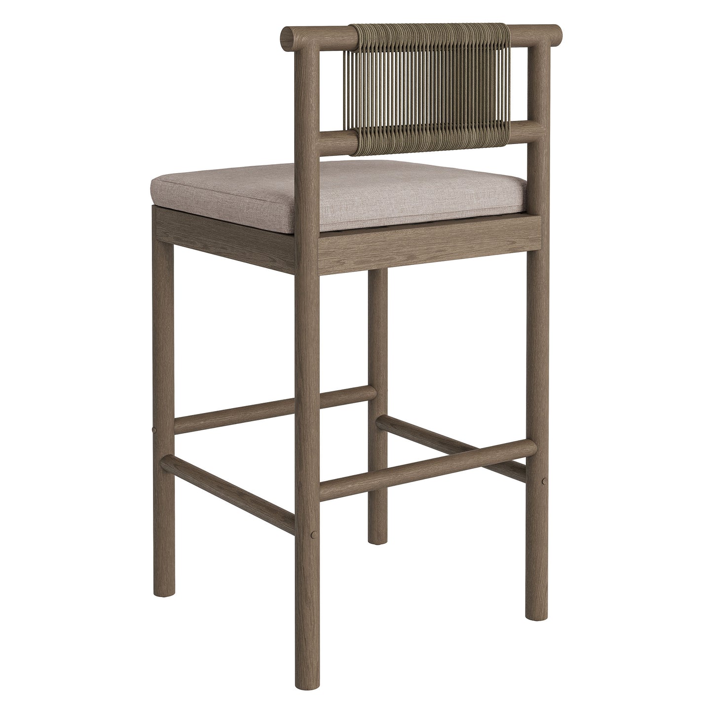 Eleni Outdoor Patio Teak Wood Bar Stools Set of 2 by Modway