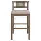 Eleni Outdoor Patio Teak Wood Bar Stools Set of 2 by Modway