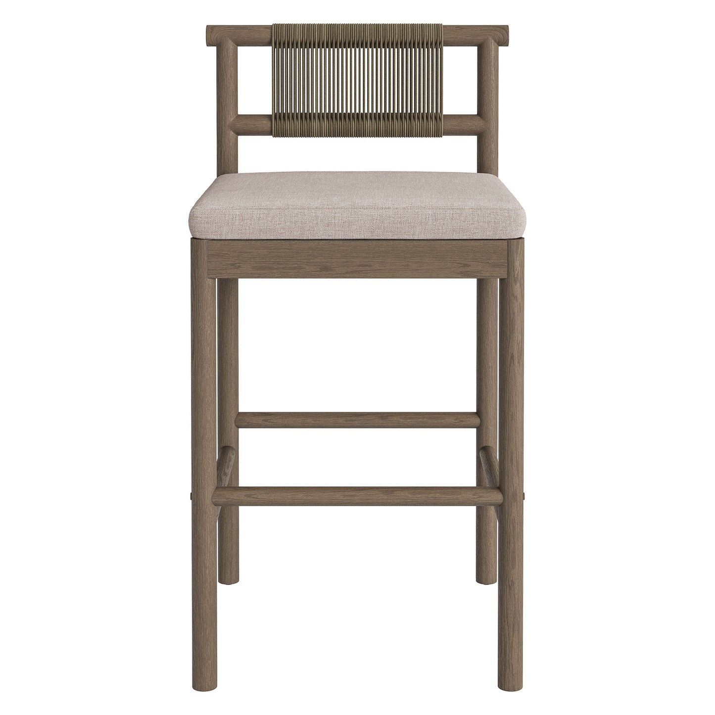 Eleni Outdoor Patio Teak Wood Bar Stools Set of 2 by Modway