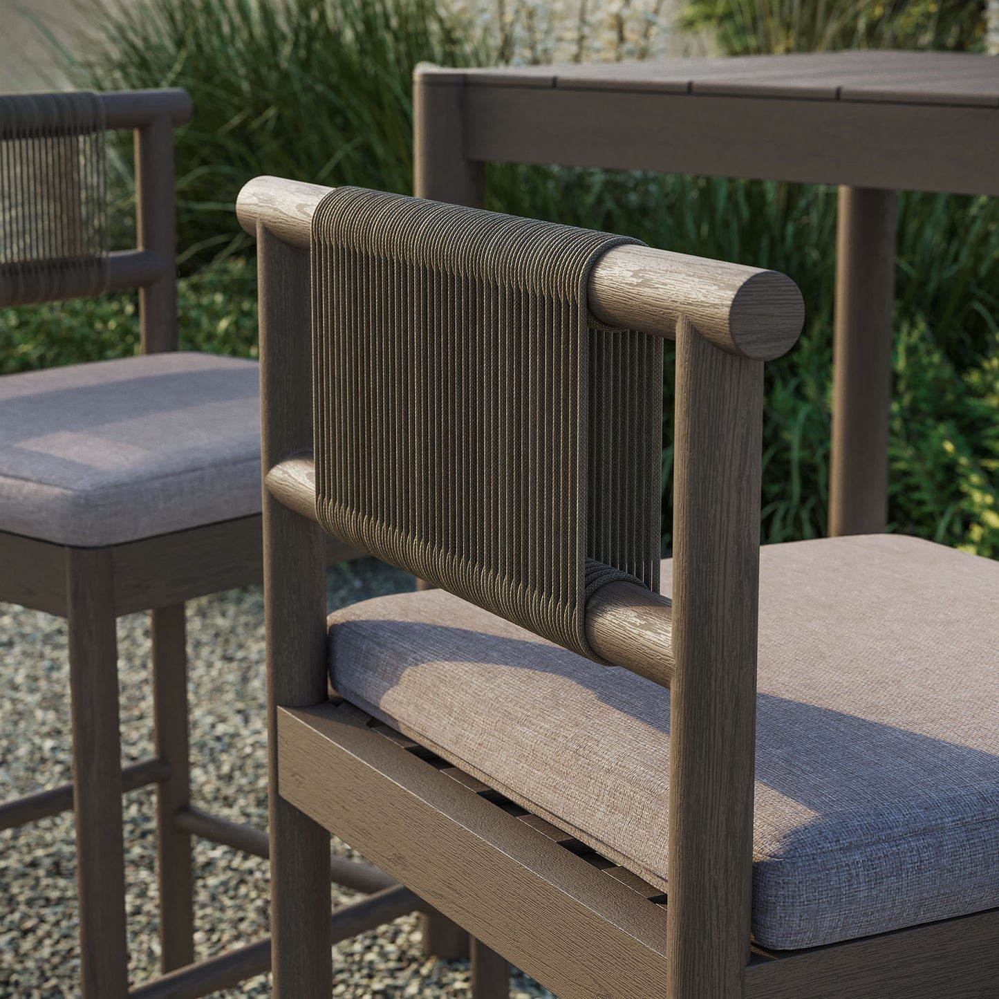 Eleni Outdoor Patio Teak Wood Bar Stools Set of 2 by Modway