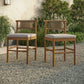 Eleni Outdoor Patio Teak Wood Counter Stools Set of 2 by Modway