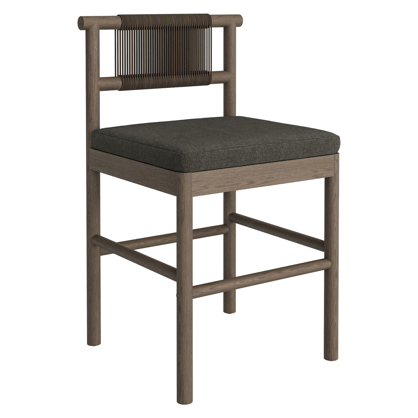 Eleni Outdoor Patio Teak Wood Counter Stools Set of 2 by Modway